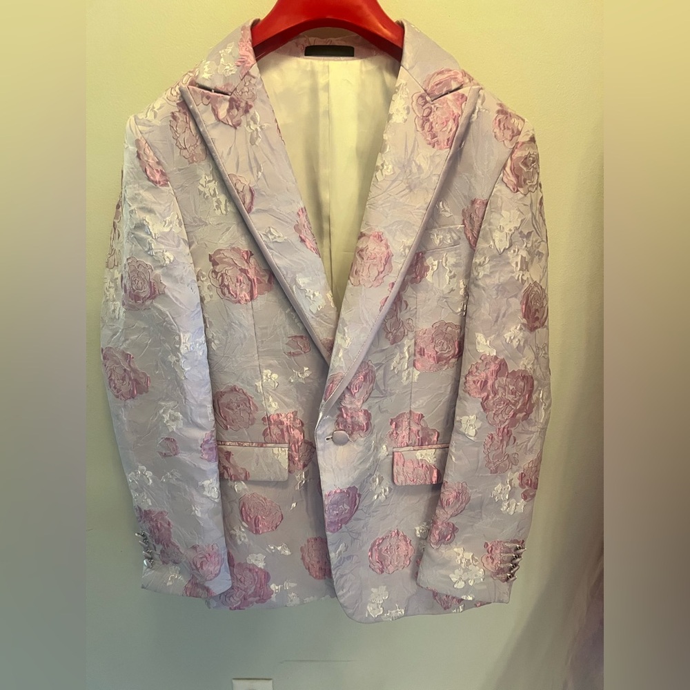 Men’s Purple & Pink Floral Blazer